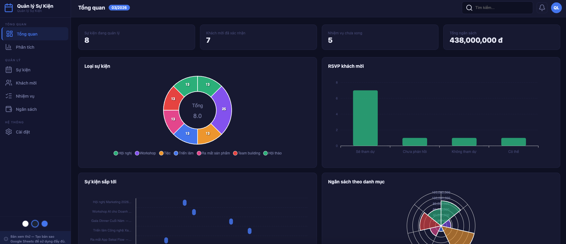 Quản lý Sự kiện